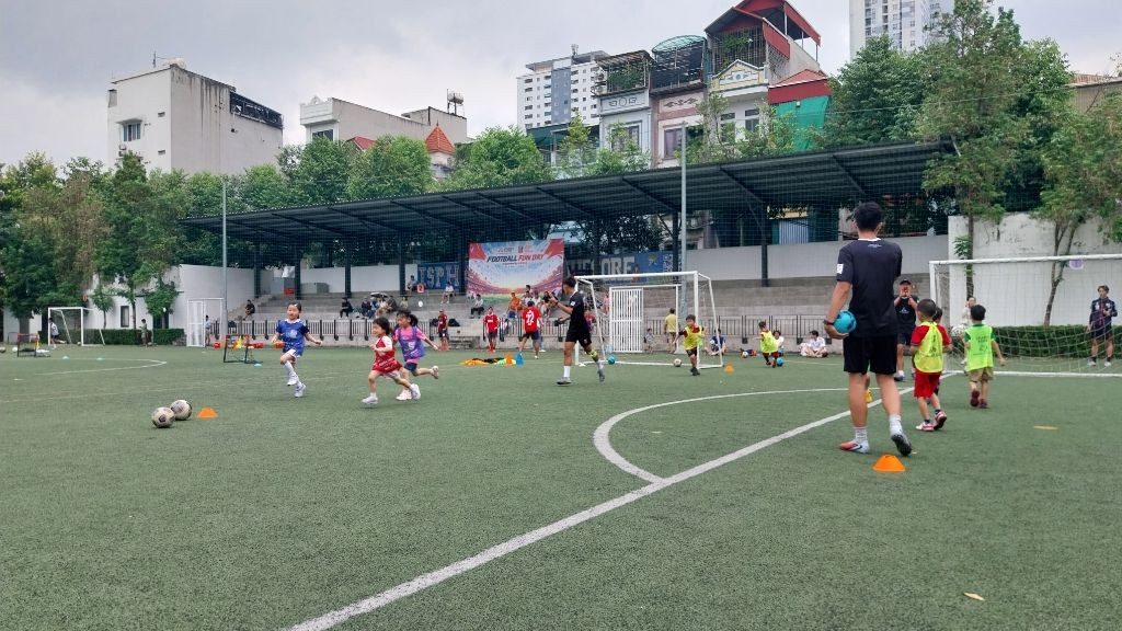 親子サッカーの様子